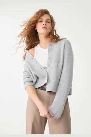 Stradivarius Chaqueta punto rib botones 28