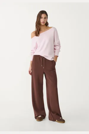 Stradivarius Pantalón palazzo tacto suave 30