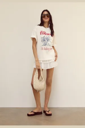 Stradivarius Falda pantalón fluida volantes 28