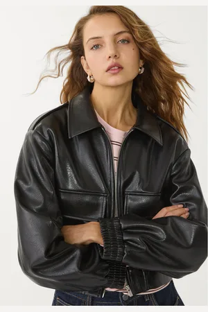 Stradivarius Cazadora bolsillos efecto piel 32