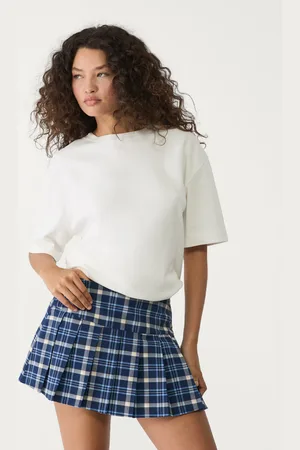 Stradivarius Falda pantalón mini tablas cuadros 26