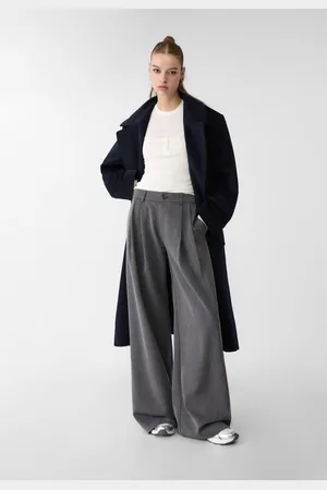 Stradivarius Pantalón vestir wide leg pinzas 28