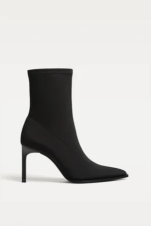 Stradivarius Botines tacón fino tejido 23½