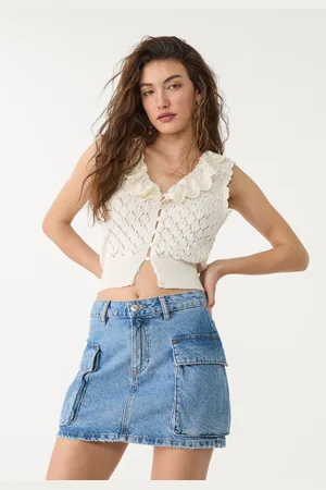 Stradivarius D66 Falda mini cargo denim 28