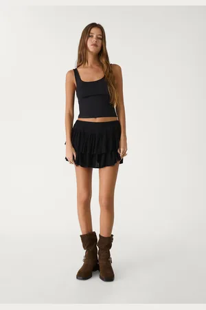 Stradivarius Falda pantalón mini volantes 24