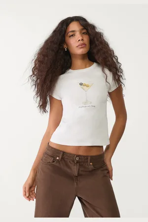 Stradivarius Camiseta fitted estampado 26