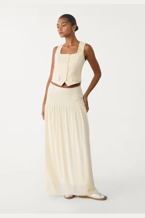 Stradivarius Falda combinada fluida midi 26