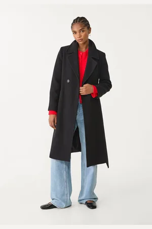 Stradivarius Abrigo midi cinturón 26