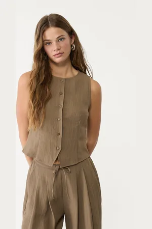 Stradivarius Top botones textura 24