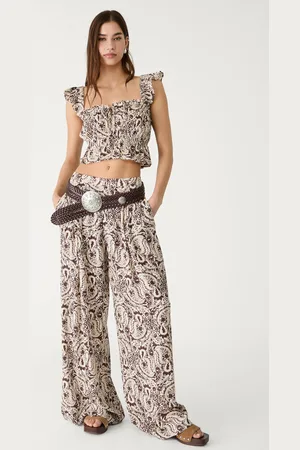 Stradivarius Pantalón fluido palazzo estampado 32