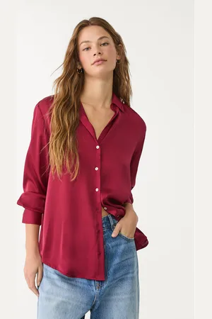Stradivarius Camisa satén cuello solapa 28