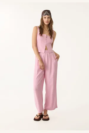 Stradivarius Top tirantes botones con lino 28