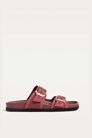 Stradivarius Sandalias planas piel hebillas 26
