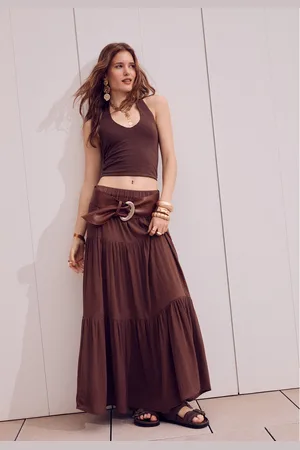 Stradivarius Falda midi boho 26