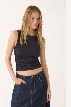 Stradivarius Camiseta poliamida drapeado 26