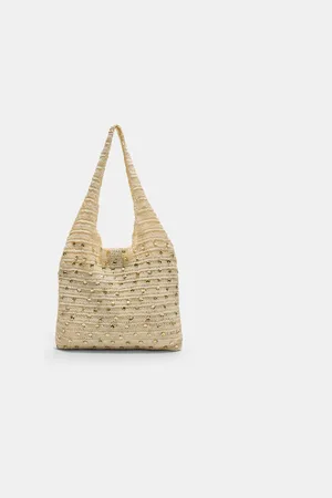 Stradivarius Bolso shopper crochet lentejuelas OS