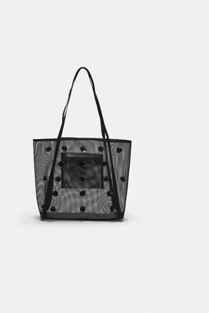 Stradivarius Bolso shopper rejilla flores OS