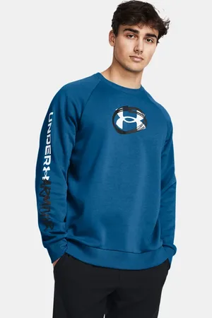 Under Armour Playera de cuello redondo UA Rival Fleece Multiprint para hombre