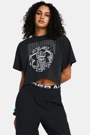 Under Armour Playera corta de manga corta UA Heavyweight Dusk to Dawn para mujer