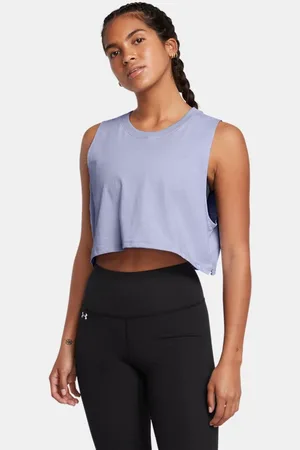 Under Armour Playera corta sin mangas UA Campus para mujer