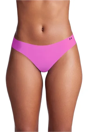Under Armour Paquete de 3 tangas invisibles UA Pure Stretch para mujer