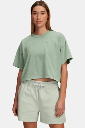 Under Armour Playera de manga corta UA Heavyweight Wash para mujer
