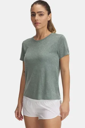 Under Armour Playera de manga corta UA Launch Camo para mujer