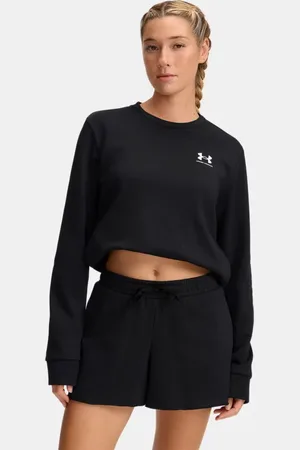 Under Armour Playera de cuello redondo UA Rival Terry para mujer