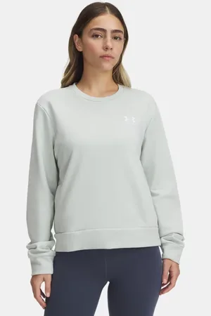 Under Armour Playera de cuello redondo UA Rival Terry para mujer