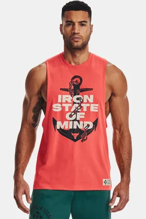 Under Armour Playera sin mangas Project Rock Iron Muscle para hombre