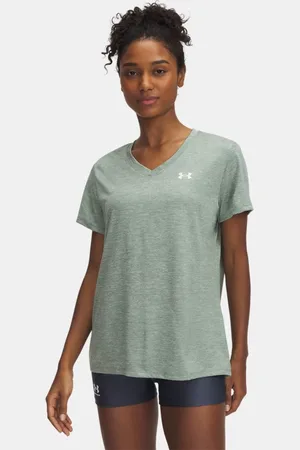 Under Armour Playera de manga corta UA Tech™ Twist con cuello en V para mujer