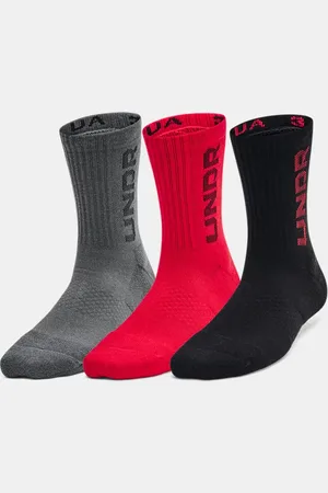 Under Armour Calcetines UA Zone Mid-Crew para niños, paquete de 3