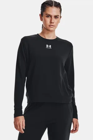 Under Armour Playera de cuello redondo UA Rival Terry para mujer