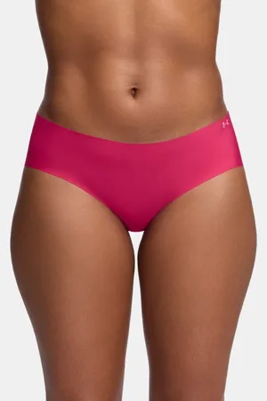 Under Armour Paquete de 3 hipsters invisibles UA Pure Stretch para mujer