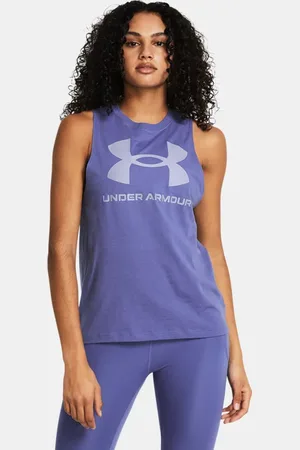 Under Armour Playera sin mangas UA Rival para mujer