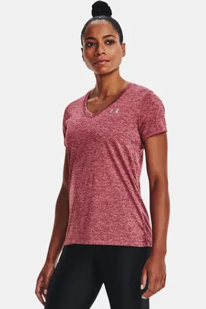 Under Armour Playera de manga corta UA Tech™ Twist con cuello en V para mujer