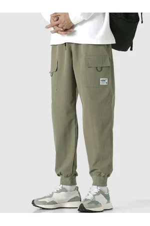 Zaful Hombre Cargo - Letter Patch Pockets Casual Cargo Techwear Pants