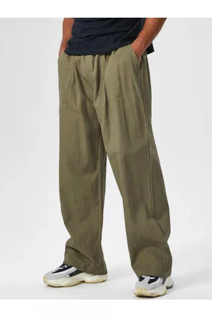 Zaful Hombre Cargo - Large Pocket Design Wide Leg Casual Cargo Ninth Pants