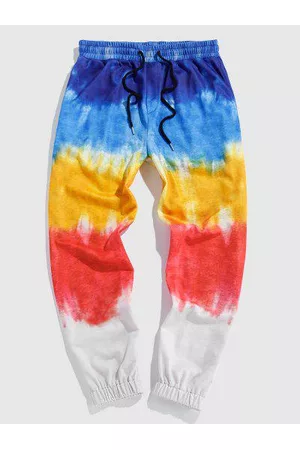 Zaful Hombre Corbatas - Colorful Tie Dye Print Sweatpants
