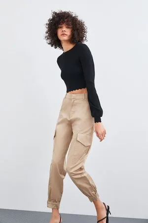 Pantalones Cargo Mujer Zara