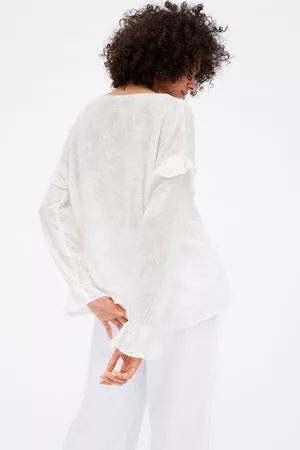 Zara Mujer Camisas - Camisa rústica volantes