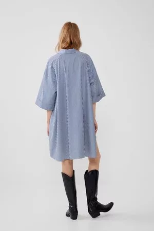 Zara Mujer Camisas - Camisa popelín rayas oversize